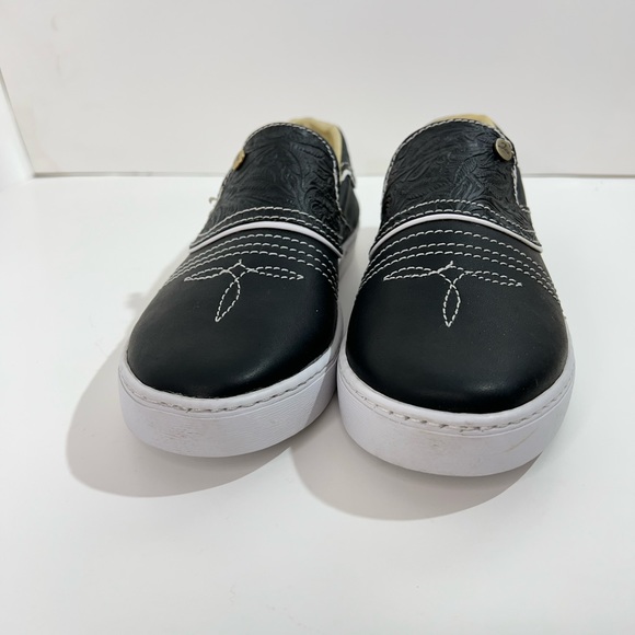 JOE EXCLUSIVE SHOES womens slip-on flats embossed casual shoe size 10 black NWOB - Picture 2 of 11
